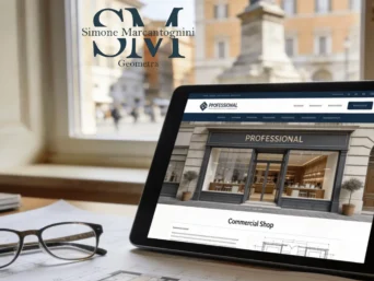 Esempio di documentazione SCIA commerciale Roma per subingresso su scrivania professionale del Geometra Marcantognini.